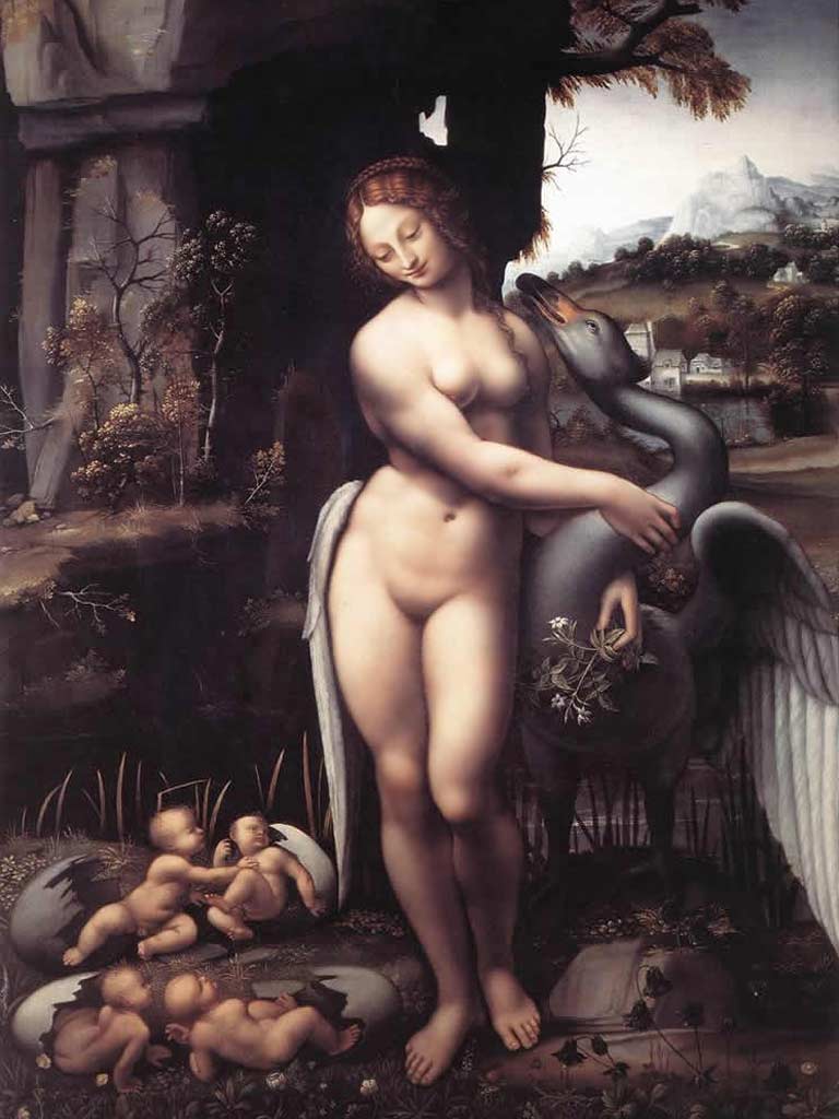 Leonardo da Vinci.  Leonardo da Vinci.   . Leda and swan.  . 